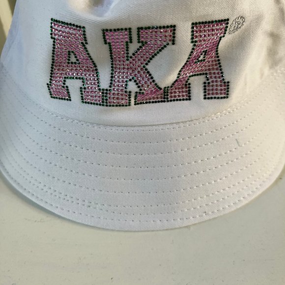 Alpha Kappa Alpha Bling Bucket Hat White - Picture 5 of 7